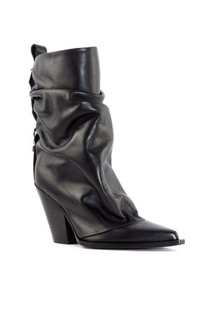 Black calfskin leather ankle boot ELENA IACHI | E4079NERO